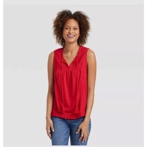 Women’s Eyelet Lace Rib Knit Tank Top
